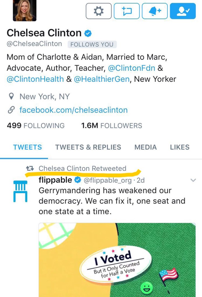 Chelsea Clinton Flippable Retweet